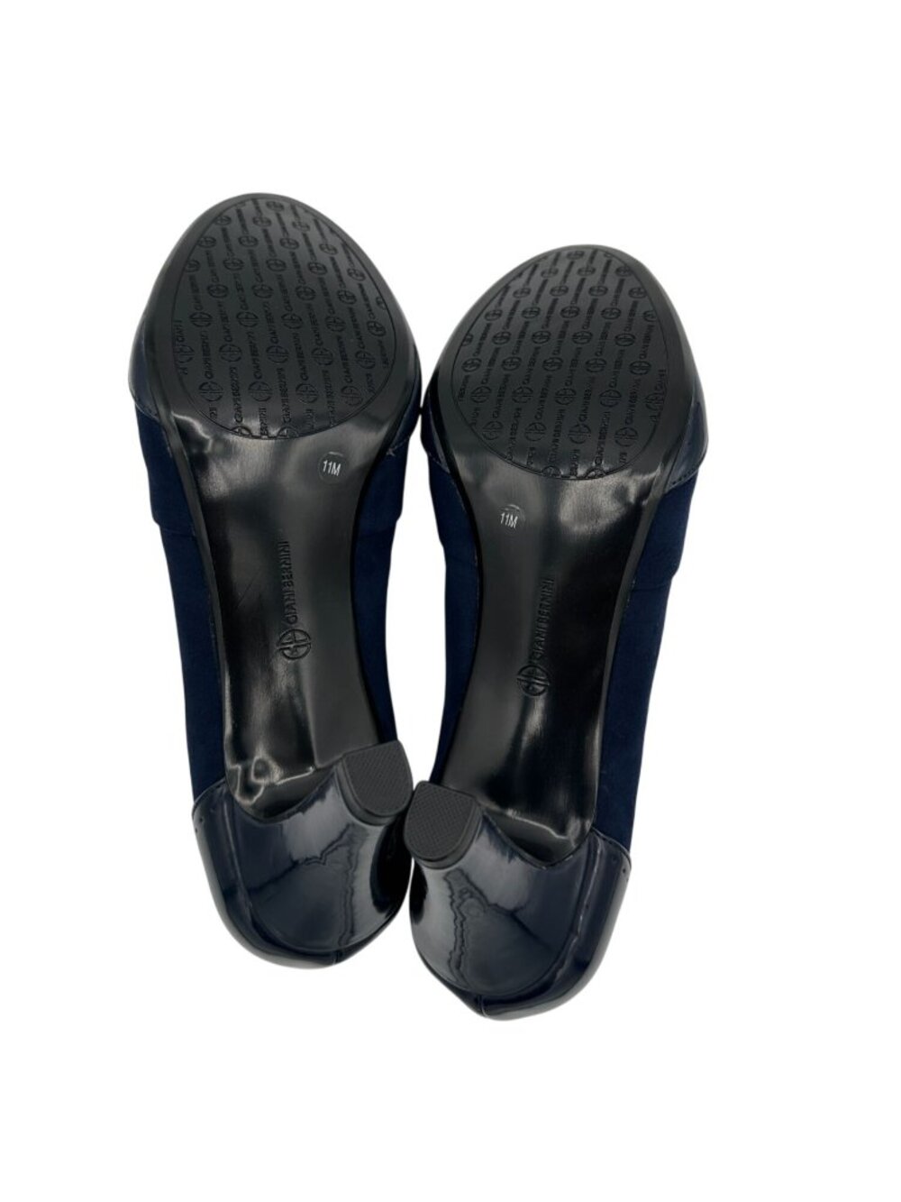 Giani Bernini Heels Womens Size 11 Lace-Up Oxfords Navy Suede Patent Leather - Picture 14 of 15